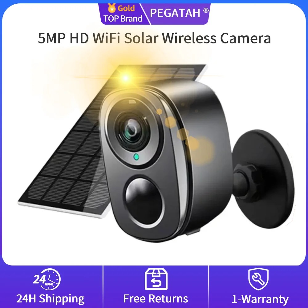 PEGATAH WIFI 5MP HD  ¾籤 ߿ ī޶ ¾籤 г  5000mAh ͸ ī޶  ī޶ O-Kam pro